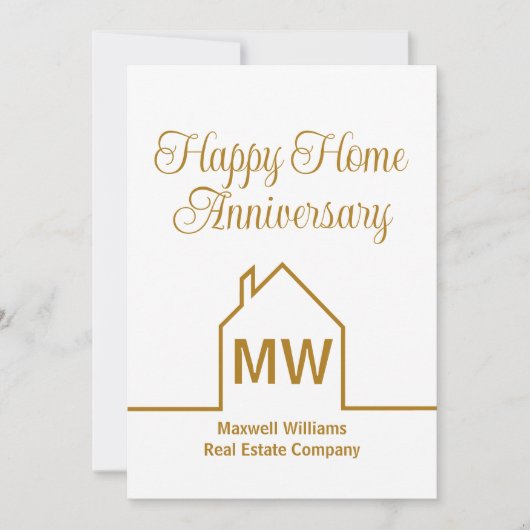 エステー実在ト会社金ゴールドホーム記念日カード (正面)