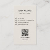 エステー実在ト写真QRコードSNS 名刺 (裏面)