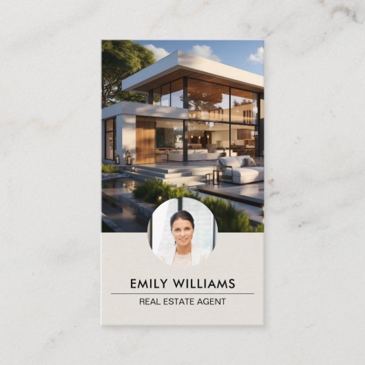 エステー実在ト写真QRコードSNS 名刺 (正面)