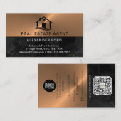 エステー実在ト剤銅金属金ゴールド大理石 名刺 (正面/裏面)