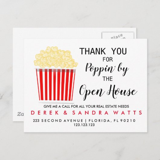 エステー実在トPOPCORNオープンハウスアナウンスメントPos 案内ポストカード (正面/裏面)