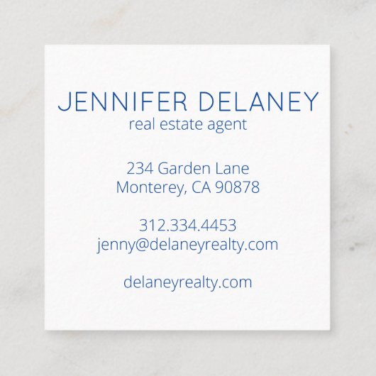 エステー実在モダントビーチ波鳥サンセット写真 スクエア名刺 (裏面)