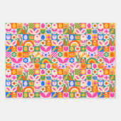 エステ予測できなカラフルティック春イースターテーマ ラッピングペーパーシート (正面3)