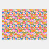 エステ予測できなカラフルティック春イースターテーマ ラッピングペーパーシート (正面2)