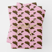 エステ名門私立校風のティックピンクカウボーイ女性のカーボーイ ラッピングペーパーシート (インサイチュ)