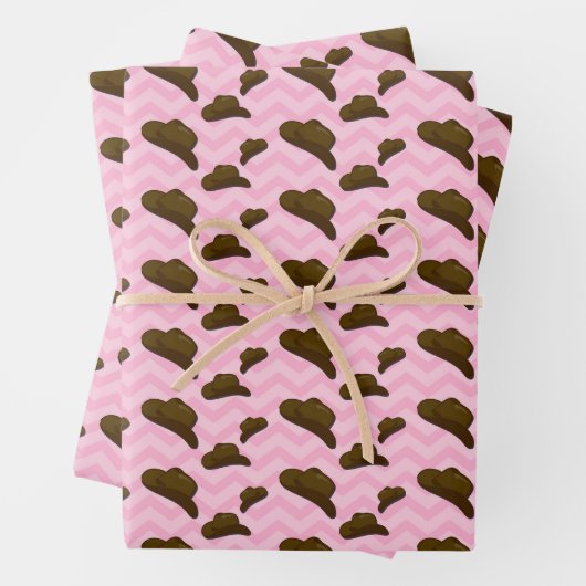 エステ名門私立校風のティックピンクカウボーイ女性のカーボーイ ラッピングペーパーシート (インサイチュ)