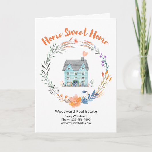 エステ実在ートおめでとうニューホームスウィートホーム カード (正面)