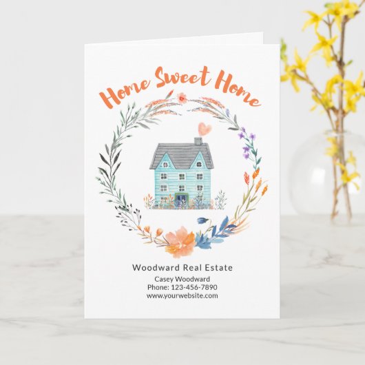 エステ実在ートおめでとうニューホームスウィートホーム カード (黄色い花)