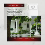 エステ実在ートはがきホワイトグリーンハウスレッドファー ポストカード (正面/裏面)