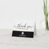 エステ実在ートエージェントトレンディーホワイトマーブル不動産仲介業者 サンキューカード (正面)