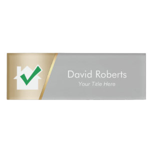 エステ実在ートエージェントハウスアイコンモダン金ゴールド 名札