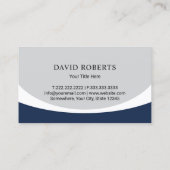 エステ実在ートエージェントハウスルーフタイポグラフィネイビーブルー 名刺 (裏面)