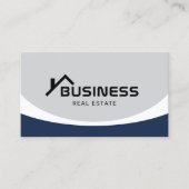 エステ実在ートエージェントハウスルーフタイポグラフィネイビーブルー 名刺 (正面)