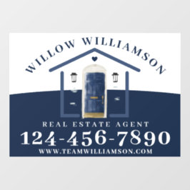 エステ実在ートエージェントハウス&ネイビーウォーターカラードア ウィンドウサイン