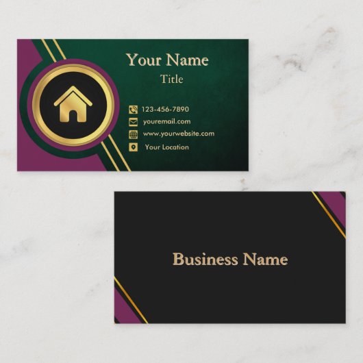 エステ実在ートエージェントパープル金ゴールドブラックウィズハウス 名刺 (正面/裏面)