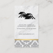 エステ実在ートエージェントルーフトップ大理石ダマスク金ゴールドトリム 予約カード (裏面)