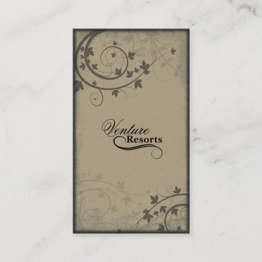 エステ実在ートエージェント名刺-ベージュブラウンブラック 名刺 (正面)