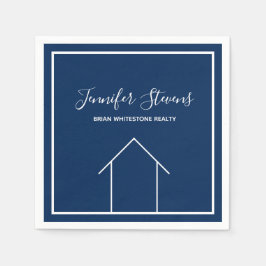 エステ実在ートオープンハウスネイビーブルーカンパニーマーケティング スタンダードカクテルナプキン