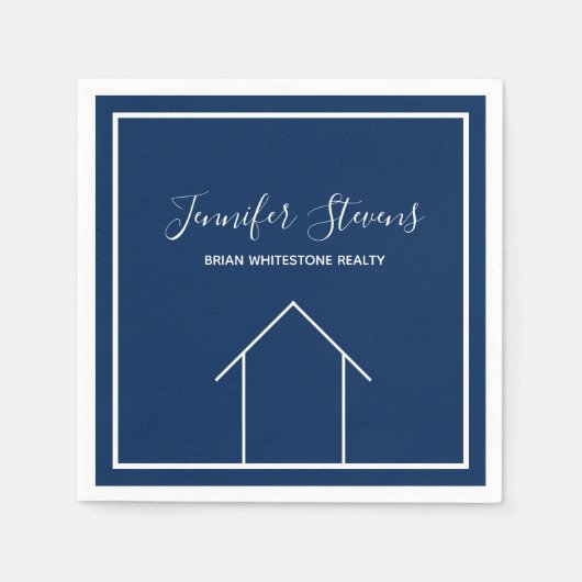 エステ実在ートオープンハウスネイビーブルーカンパニーマーケティング スタンダードカクテルナプキン (正面)