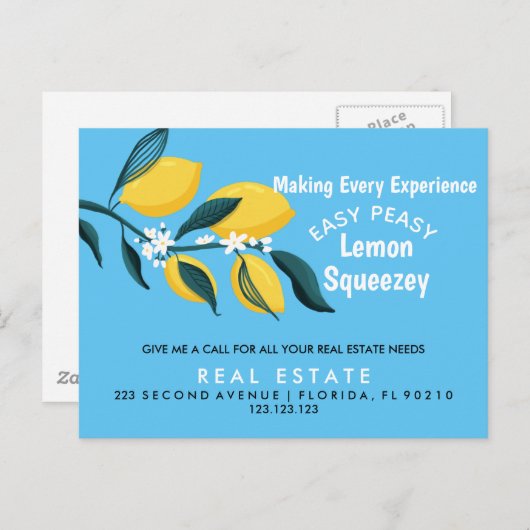 エステ実在ートオープンハウスポップ・アートのレモンバイハガキ 案内ポストカード (正面/裏面)