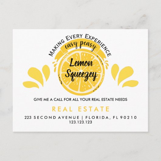 エステ実在ートオープンハウスポップ・アートのレモンバイハガキ 案内ポストカード (正面)