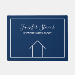 エステ実在ートカンパオープンハウスカスタムネイビーブルー ドアマット