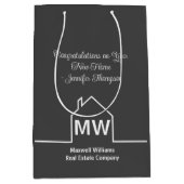 エステ実在ートカンパニーシックグレーカスタム引っ越し祝いパーティー ミディアムペーパーバッグ (正面)