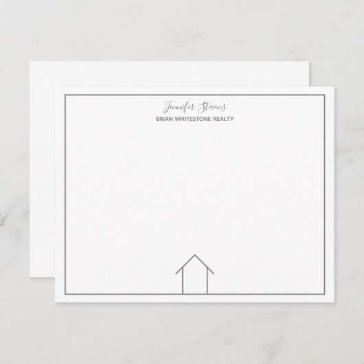 エステ実在ートカンパニーシックグレーモノグラム不動産仲介業者 ノートカード (正面/裏面)