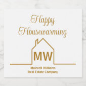 エステ実在ートカンパニーシック金ゴールドカスタム引っ越し祝いパーティー スパークリングワインラベル (シングルラベル)