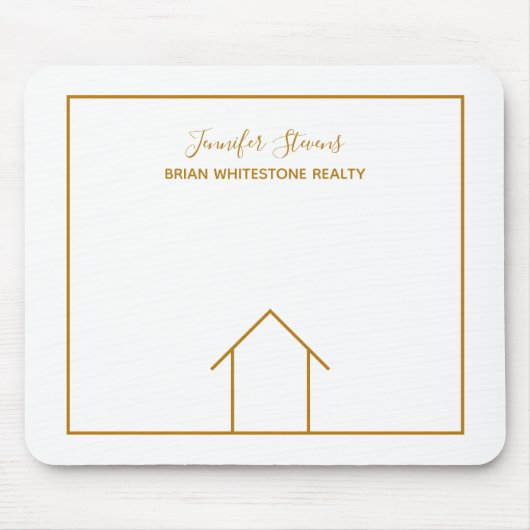 エステ実在ートカンパニーシック金ゴールドパーソナライズされた不動産仲介業者 マウスパッド (正面)