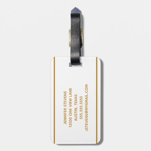 エステ実在ートカンパニーシック金ゴールドパーソナライズされた不動産仲介業者 ラゲッジタグ (裏面縦)