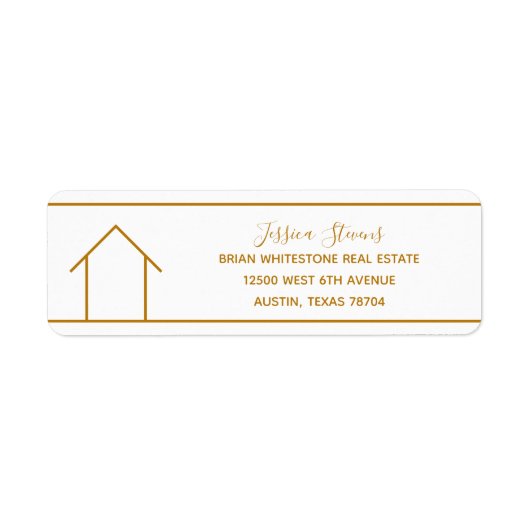 エステ実在ートカンパニーシック金ゴールド差出人住所 ラベル (正面)