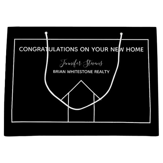 エステ実在ートカンパニーハウスカスタム引っ越し祝いパーティー ラージペーパーバッグ (正面)