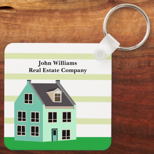 エステ実在ートカンパニーハウスキュートグリーン不動産仲介業者 キーホルダー (裏面)