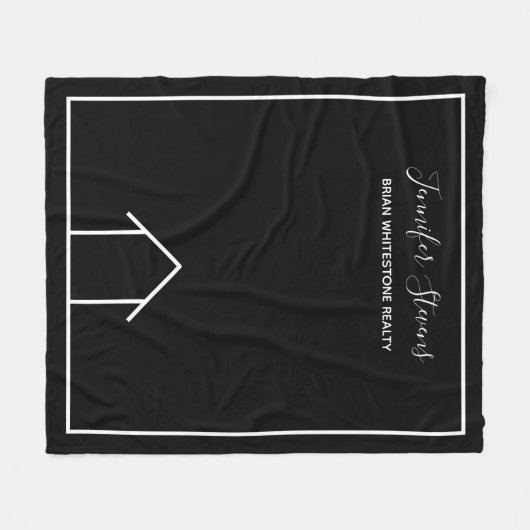 エステ実在ートカンパニーハウスモノグラム不動産仲介業者ブラック フリースブランケット (正面(横))