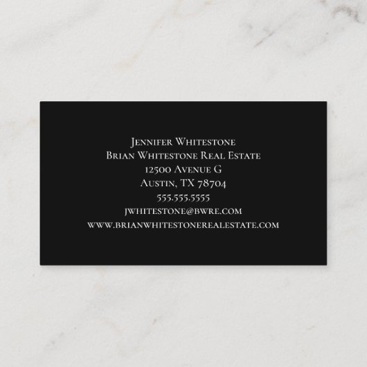 エステ実在ートカンパニーモダンシック金ゴールドブラック不動産仲介業者 名刺 (裏面)