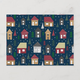 エステ実在ートクリスマスハウスパターンホリデー ポストカード