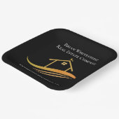 エステ実在ートシックブラック金ゴールドカスタムオープンハウス ペーパープレート (傾斜あり)