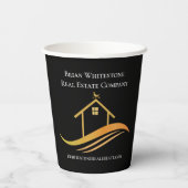 エステ実在ートシックブラック金ゴールドカスタムオープンハウス 紙コップ (裏面)