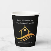 エステ実在ートシックブラック金ゴールドカスタムオープンハウス 紙コップ (正面)