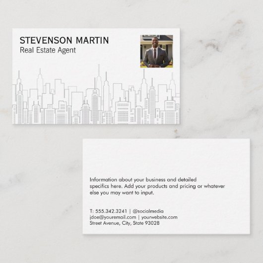 エステ実在ートシティスカイライン | エージェント写真 名刺 (正面/裏面)