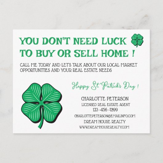 エステ実在ートセントパトリックのデイプロモーションマーケティング シーズンポストカード (正面)