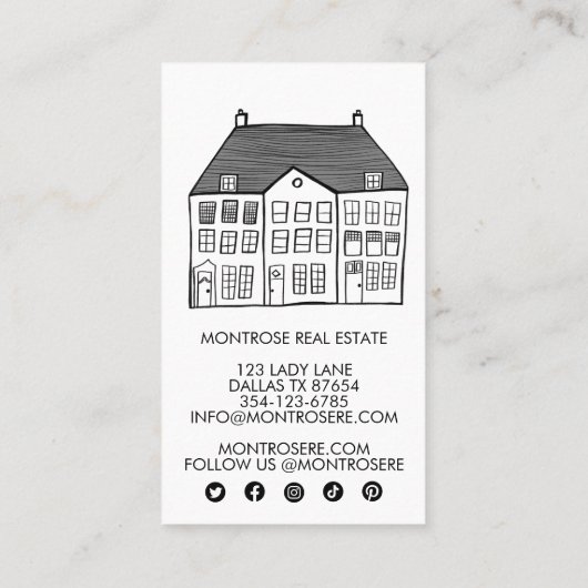 エステ実在ートハウスラインアートシックミニマルカスタム 名刺 (裏面)