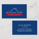 エステ実在ートハウスルーフロゴネイビーブルー不動産仲介業者 名刺 (正面/裏面)