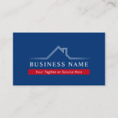 エステ実在ートハウスルーフロゴネイビーブルー不動産仲介業者 名刺 (正面)