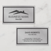 エステ実在ートハウスルーフロゴ不動産仲介業者メタリックブシ 名刺 (正面/裏面)