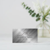 エステ実在ートハウスルーフロゴ不動産仲介業者メタリック 名刺 (スタンド正面)