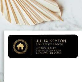 エステ実在ートハウスロゴブラック金ゴールド差出人住所 ラベル