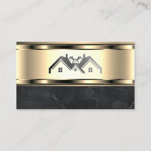 エステ実在ートハウス |メタリック金ゴールド 名刺 (裏面)