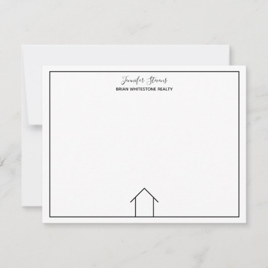 エステ実在ートハシンプルウスシックカスタム不動産仲介業者 ノートカード (正面)